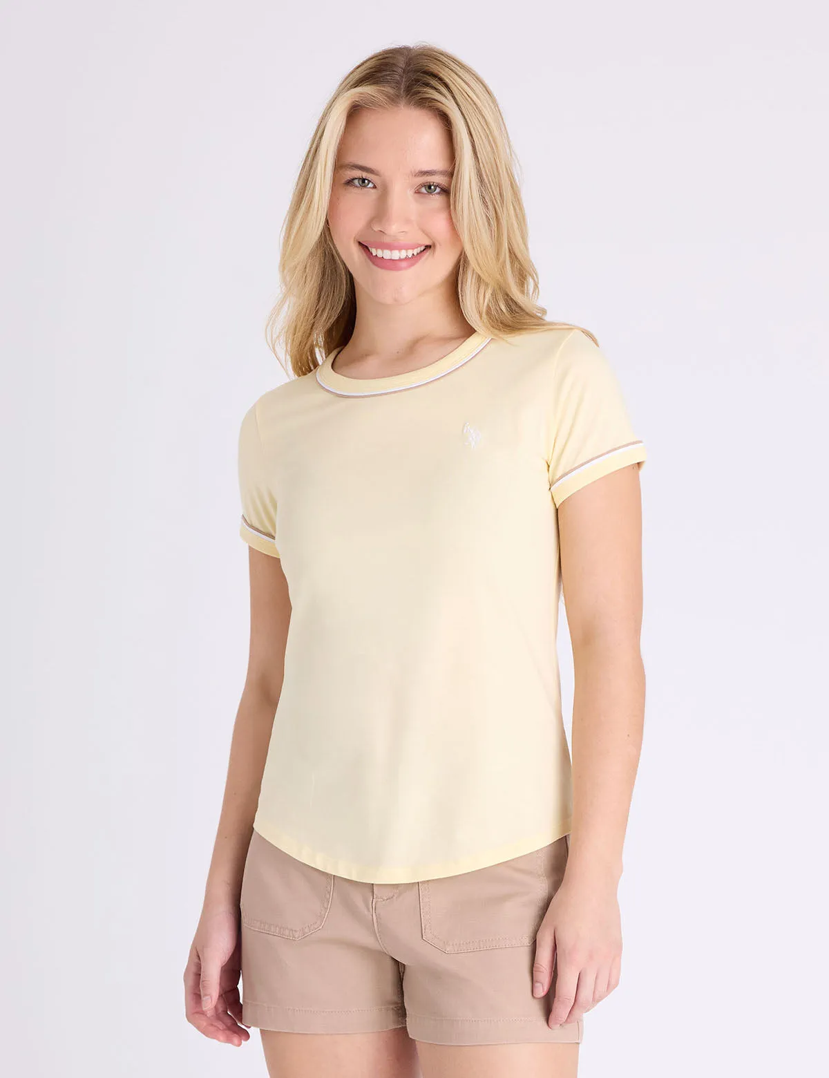 SEMI SCOOP DOUBLE NECK TRIM T-SHIRT sold by U.S. Polo Assn. product image thumbnail 5