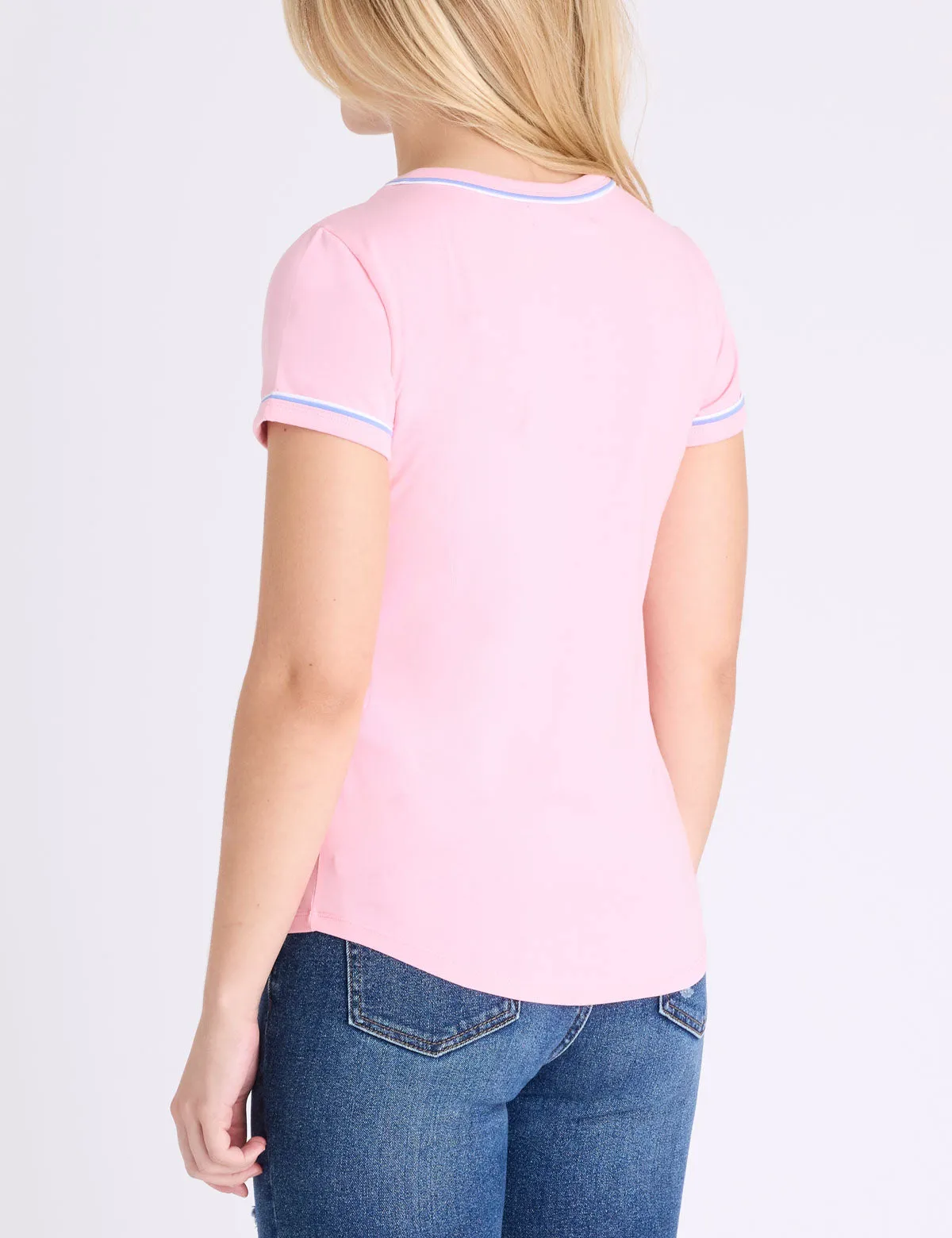 SEMI SCOOP DOUBLE NECK TRIM T-SHIRT sold by U.S. Polo Assn. product image thumbnail 4