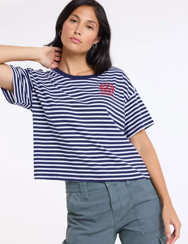 HORIZONTAL STRIPE EASY CREW NECK T-SHIRT made by U.S. Polo Assn.