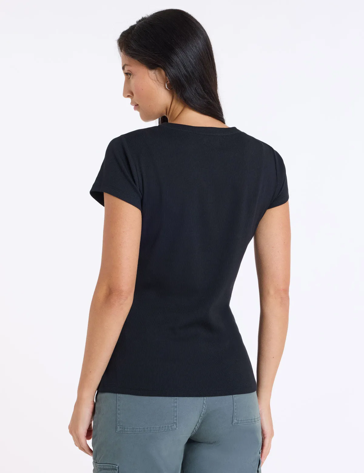 RHINESTONE WORDMARK SEMI SCOOP T-SHIRT sold by U.S. Polo Assn. product image thumbnail 3