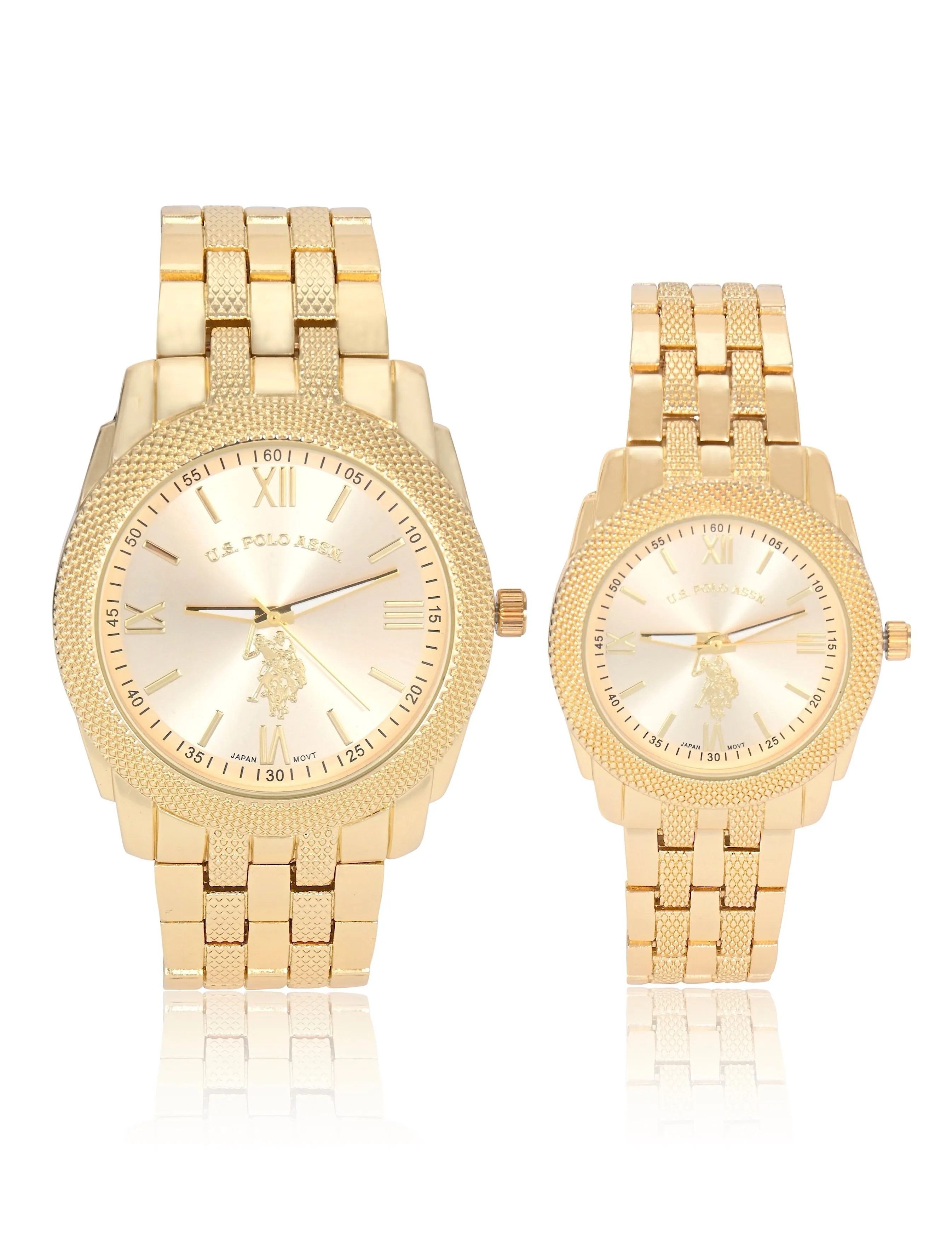 HIS AND HERS GOLD LINK WATCH SET sold by U.S. Polo Assn. product image thumbnail 2