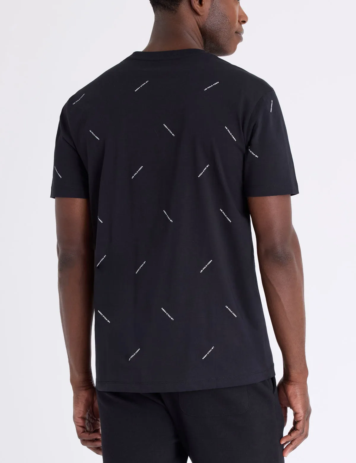 ALLOVER PRINT WORDMARK EMBOSSED T-SHIRT sold by U.S. Polo Assn. product image thumbnail 4