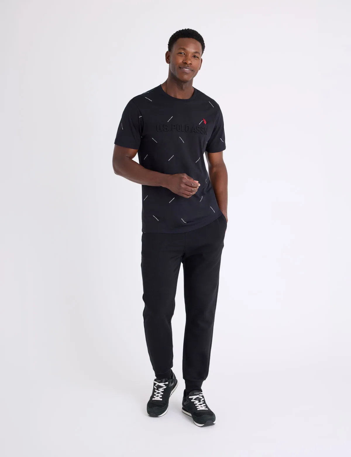 ALLOVER PRINT WORDMARK EMBOSSED T-SHIRT sold by U.S. Polo Assn. product image thumbnail 3