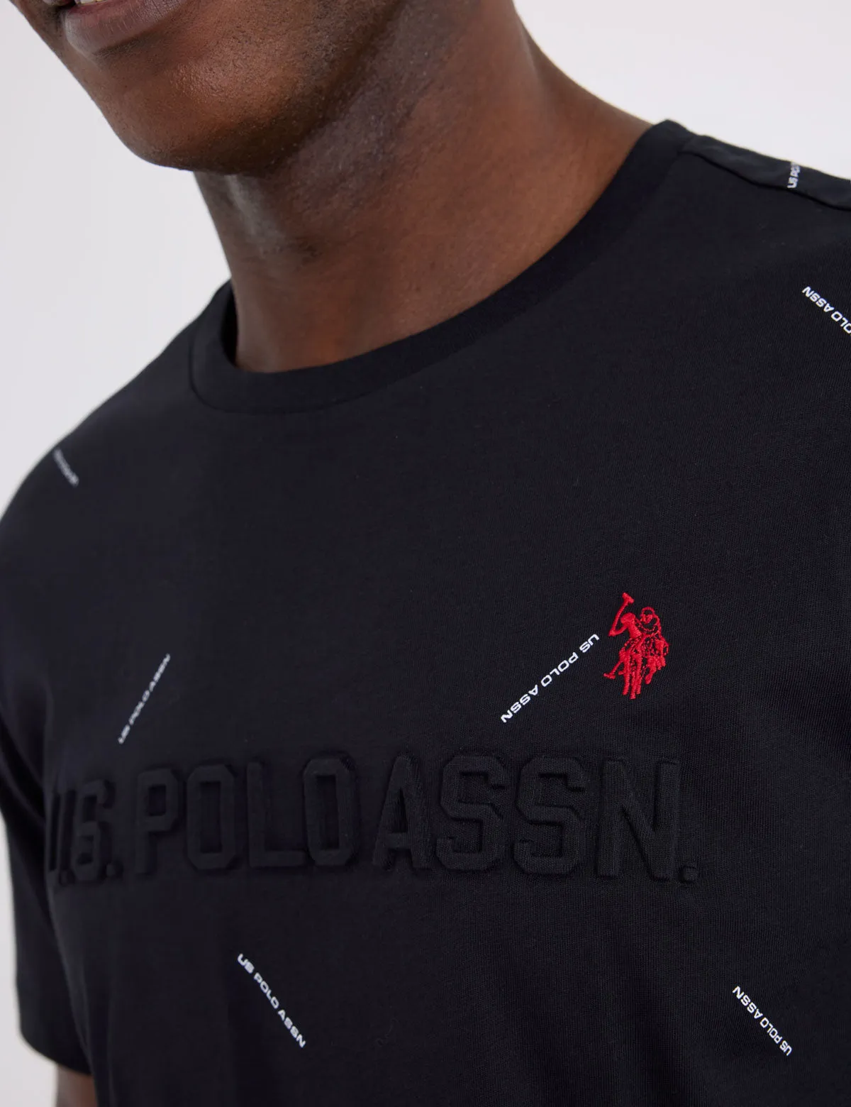 ALLOVER PRINT WORDMARK EMBOSSED T-SHIRT sold by U.S. Polo Assn. product image thumbnail 2