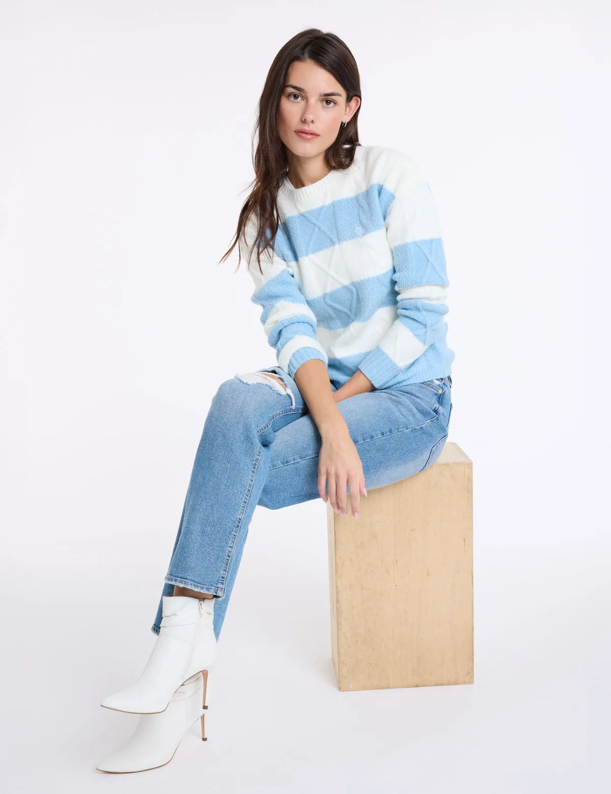 MIXED CABLE RUGBY STRIPE SWEATER sold by U.S. Polo Assn. product image thumbnail 4
