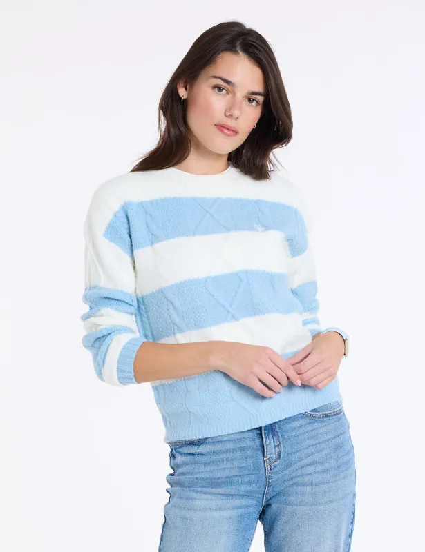 MIXED CABLE RUGBY STRIPE SWEATER made by U.S. Polo Assn.