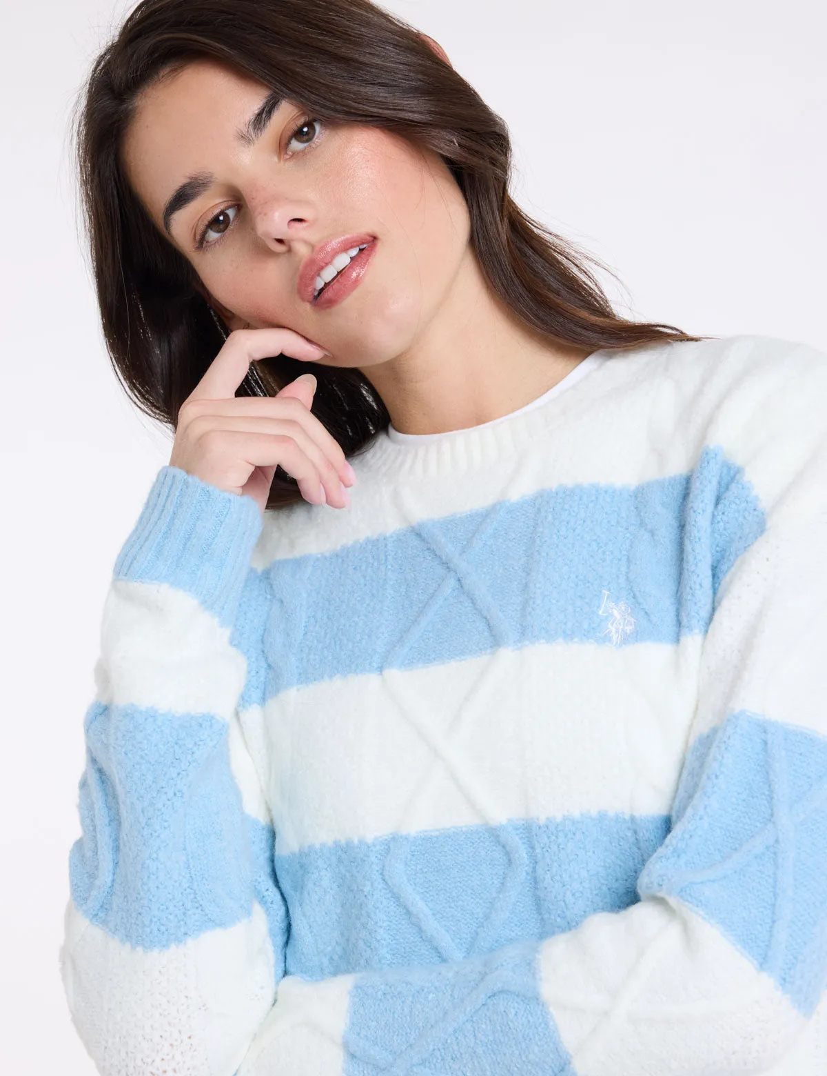 MIXED CABLE RUGBY STRIPE SWEATER sold by U.S. Polo Assn. product image thumbnail 2
