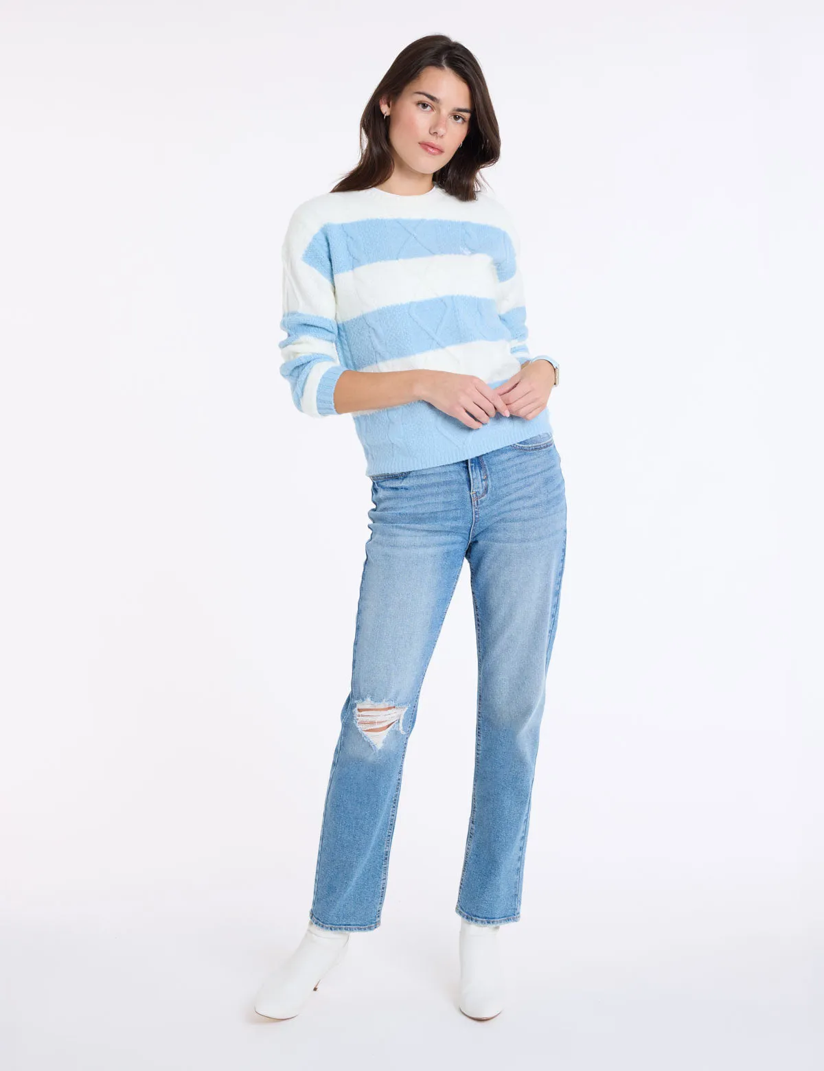 MIXED CABLE RUGBY STRIPE SWEATER sold by U.S. Polo Assn. product image thumbnail 3