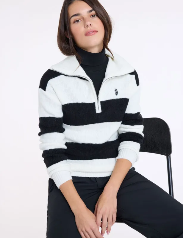 1/2 ZIP RUGBY STRIPE SWEATER made by U.S. Polo Assn.