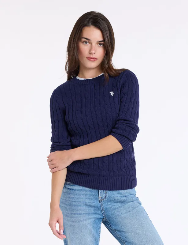 CABLE CREW NECK SWEATER made by U.S. Polo Assn.