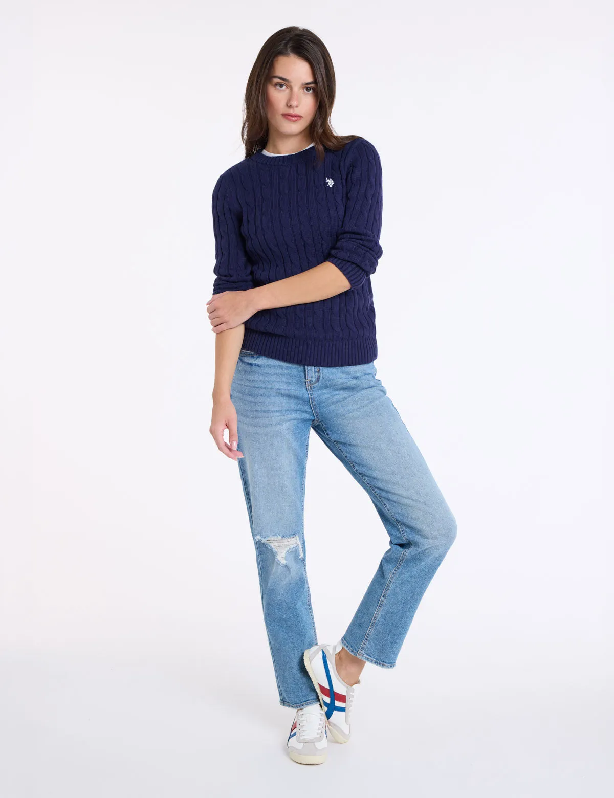 CABLE CREW NECK SWEATER sold by U.S. Polo Assn. product image thumbnail 4