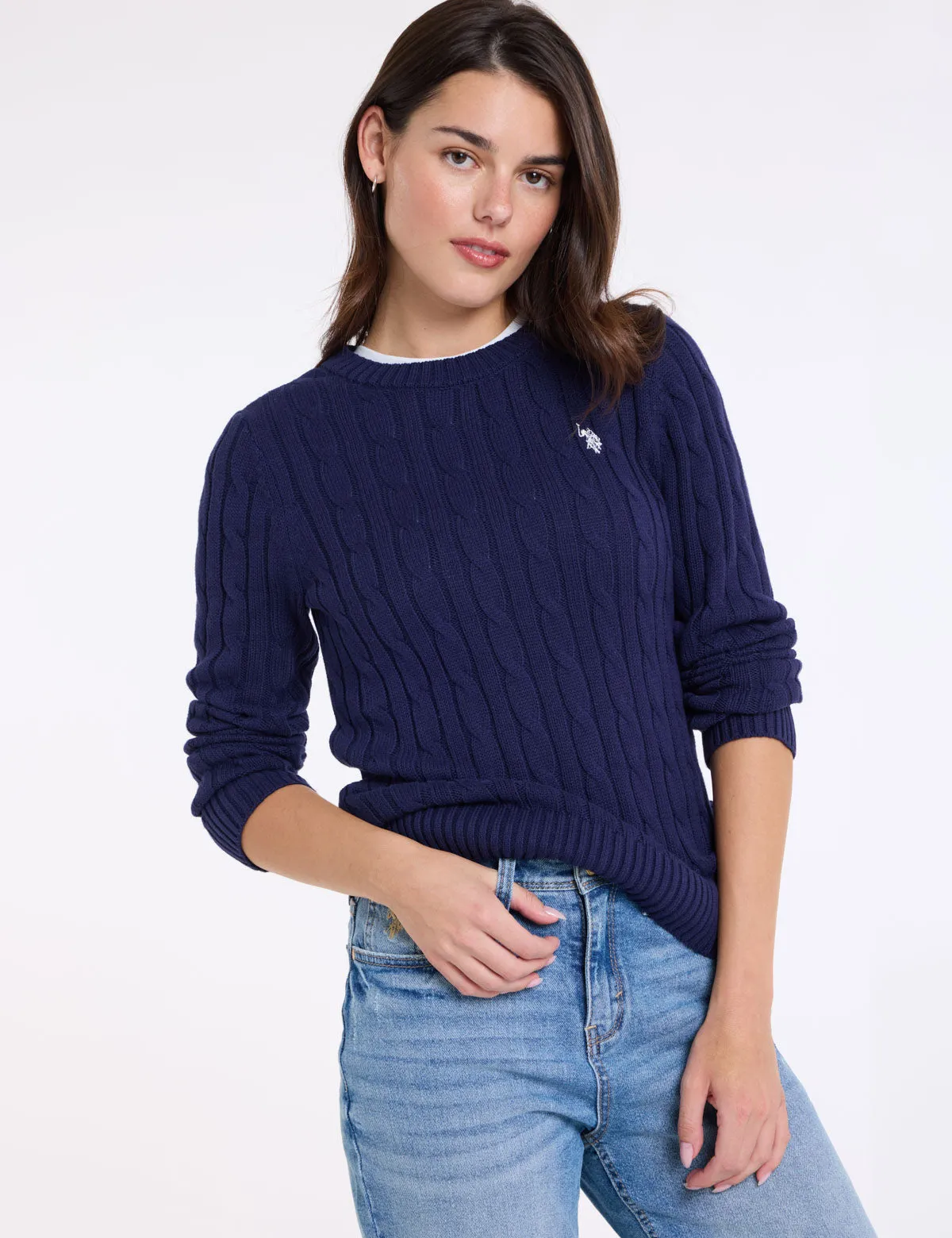 CABLE CREW NECK SWEATER sold by U.S. Polo Assn. product image thumbnail 3