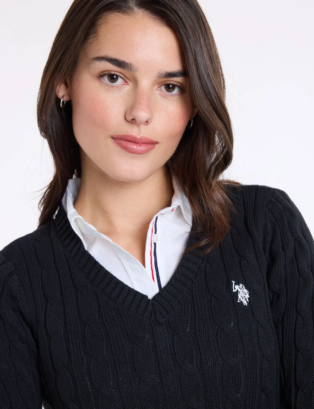 CABLE V-NECK SWEATER sold by U.S. Polo Assn. product image thumbnail 2
