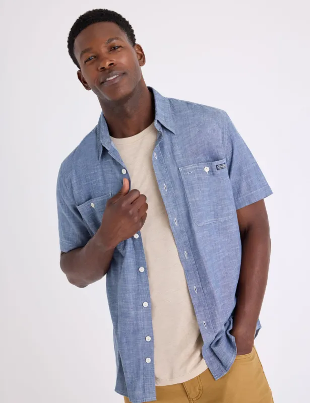 SHORT SLEEVE DOUBLE POCKET SLUB TWILL SHIRT made by U.S. Polo Assn.