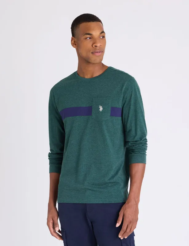 LONG SLEEVE CHEST STRIPE POCKET T-SHIRT made by U.S. Polo Assn.