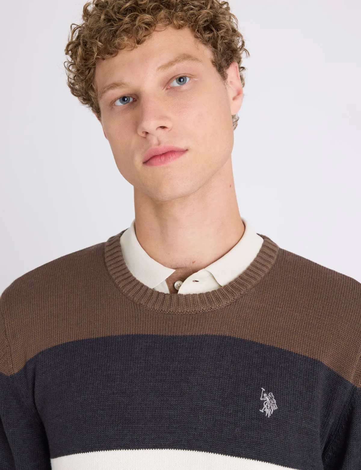 ENGINEERED CHEST STRIPE CREW NECK SWEATER sold by U.S. Polo Assn. product image thumbnail 2