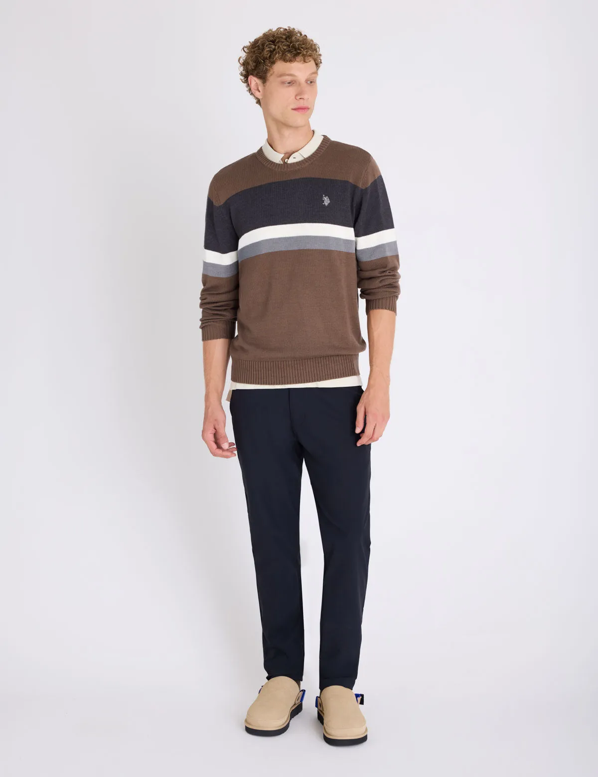 ENGINEERED CHEST STRIPE CREW NECK SWEATER sold by U.S. Polo Assn. product image thumbnail 3