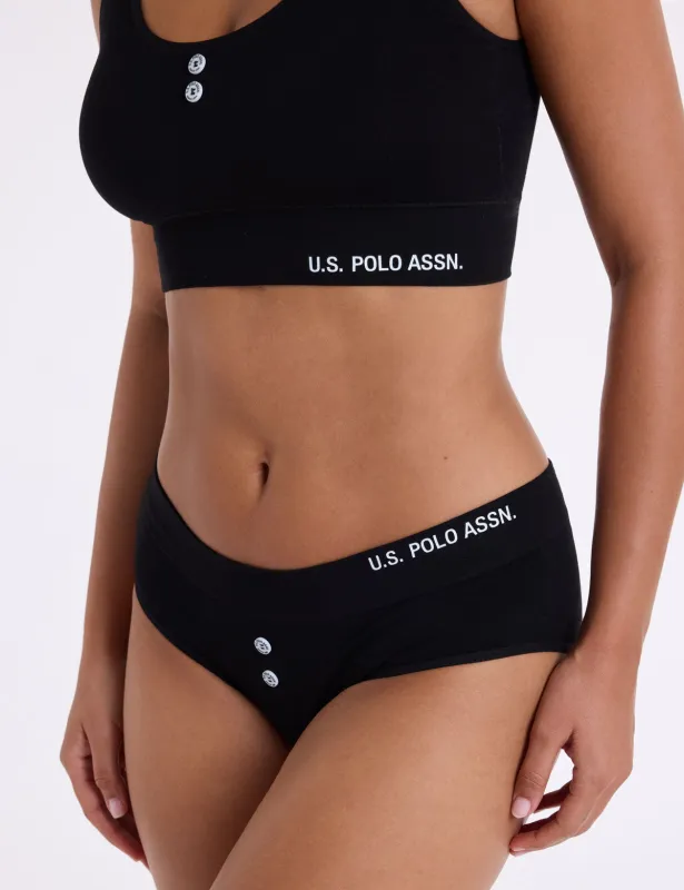 3PK BUTTON EMBELLISHED SEAMLESS HIPSTERS made by U.S. Polo Assn.