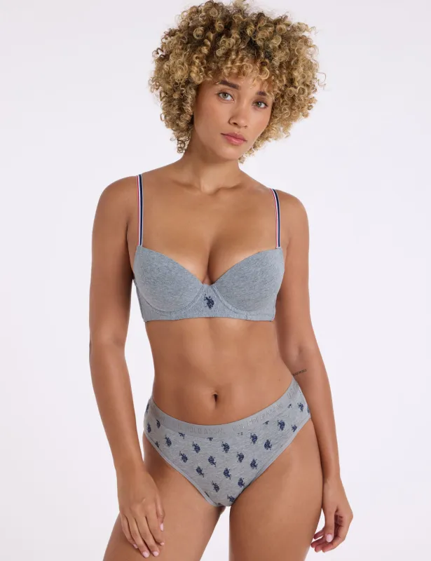 5PK COTTON SPAN HI CUT BIKINIS made by U.S. Polo Assn.