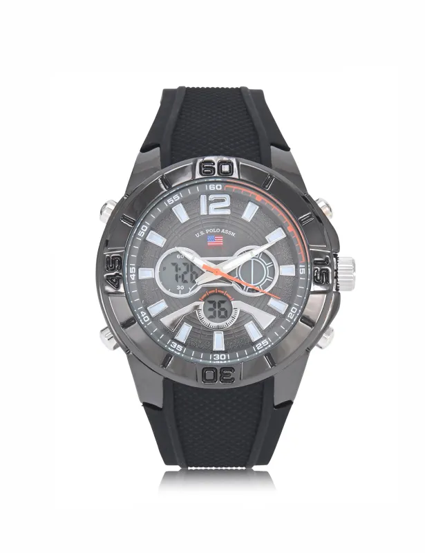 MENS BLACK STRAP ANADIGI WATCH made by U.S. Polo Assn.