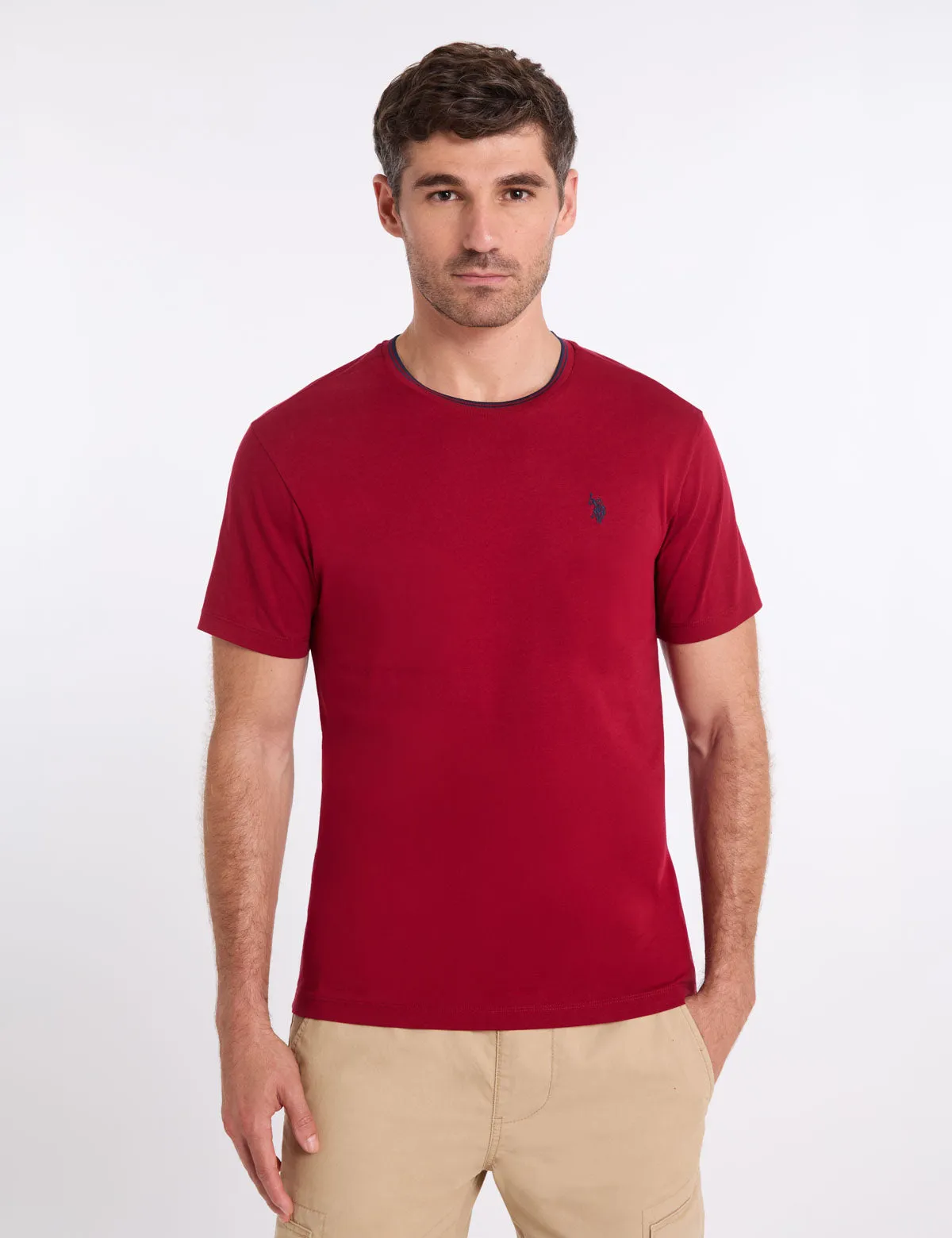 TIPPED CREW NECK COLLAR T-SHIRT sold by U.S. Polo Assn. product image thumbnail 2