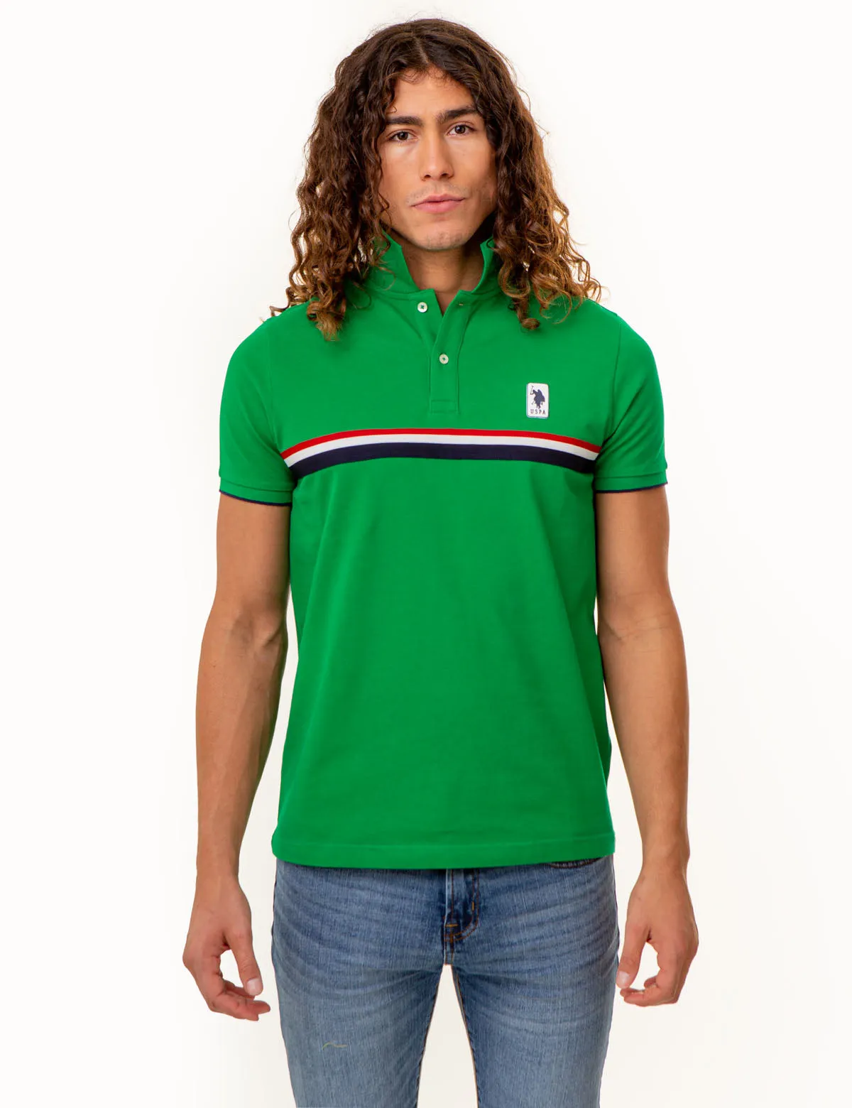 PIECED SIGNATURE STRIPE PIQUE POLO SHIRT sold by U.S. Polo Assn. product image thumbnail 5