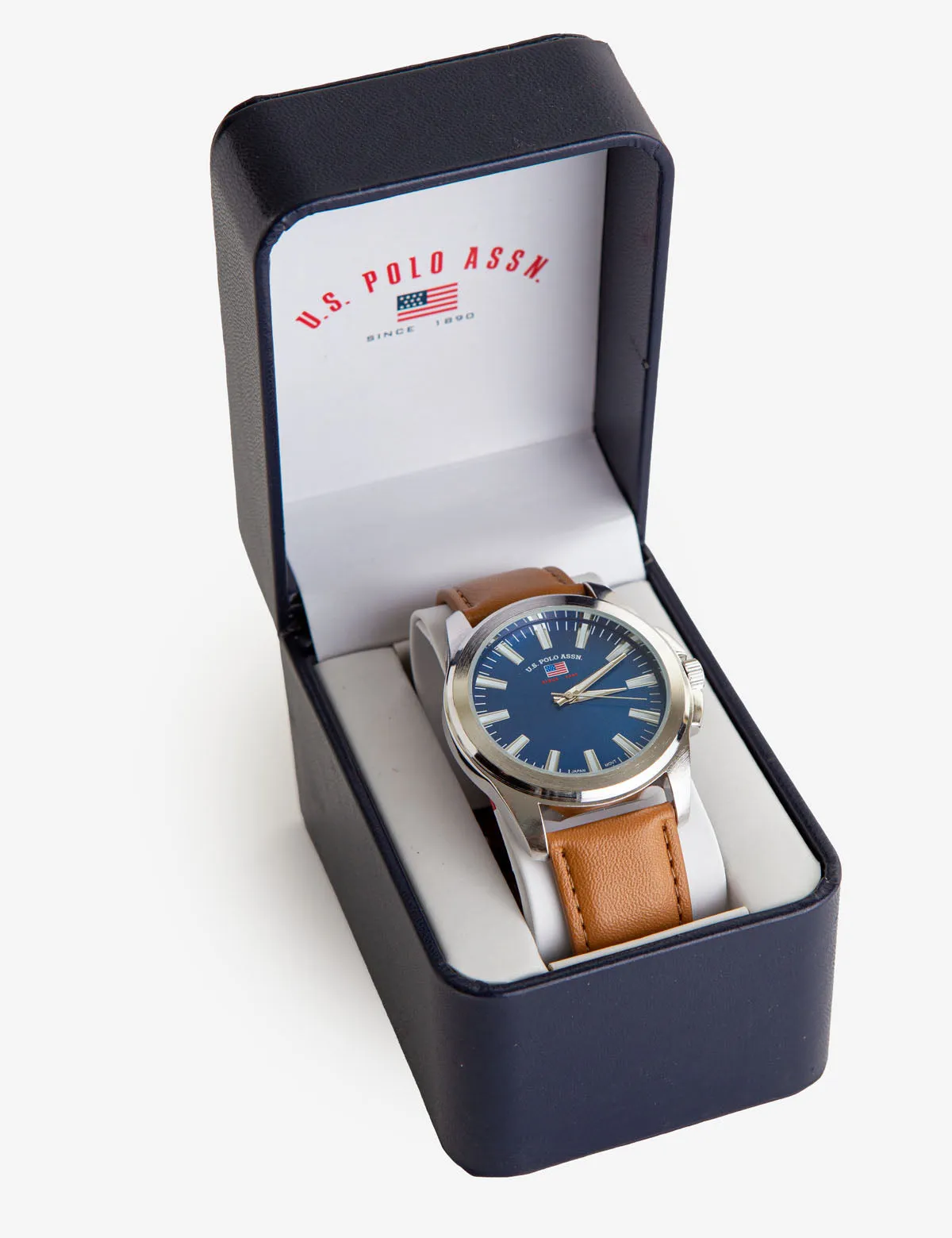 MEN'S CAMEL STRAP WATCH WITH BLUE DIAL sold by U.S. Polo Assn. product image thumbnail 2