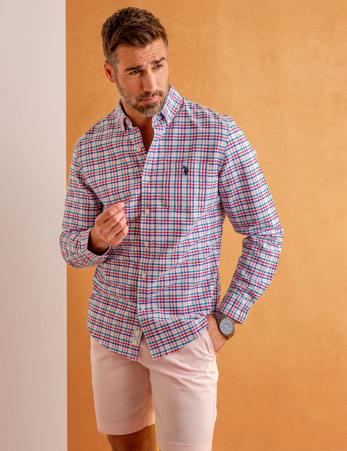 PLAID LONG SLEEVE OXFORD SHIRT sold by U.S. Polo Assn.