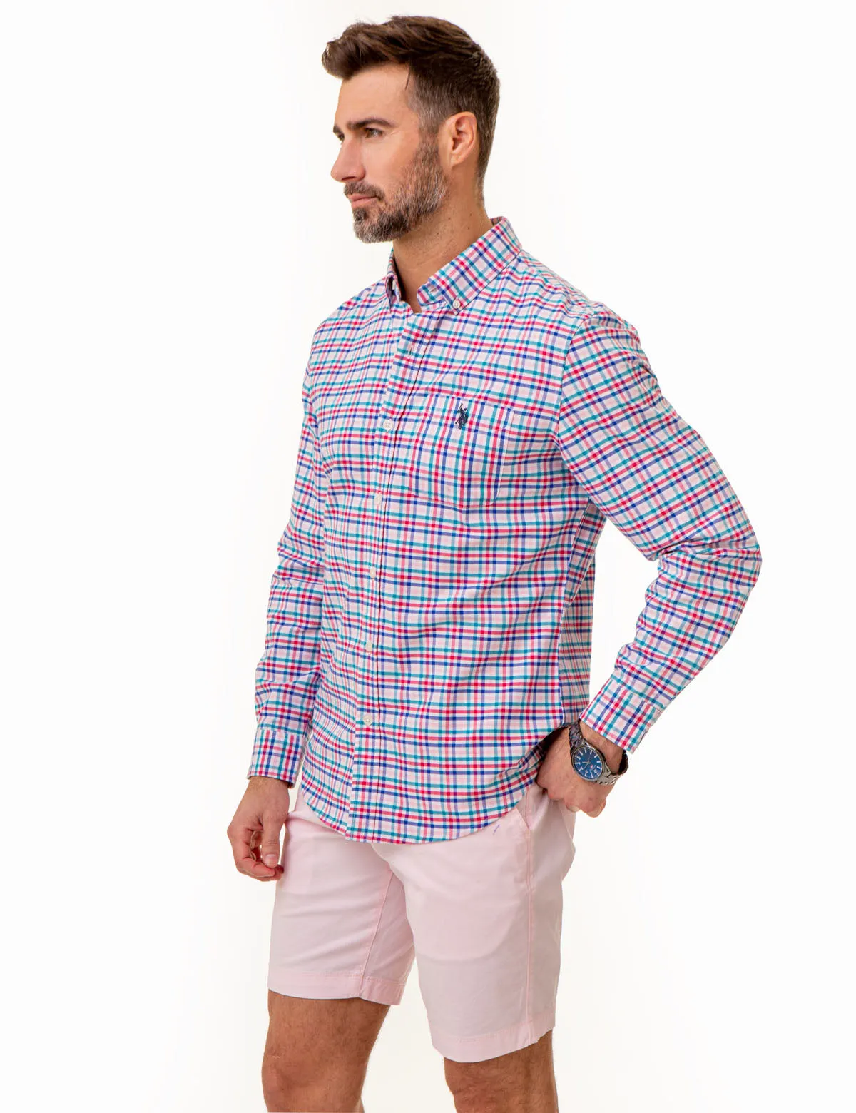 PLAID LONG SLEEVE OXFORD SHIRT sold by U.S. Polo Assn. product image thumbnail 5