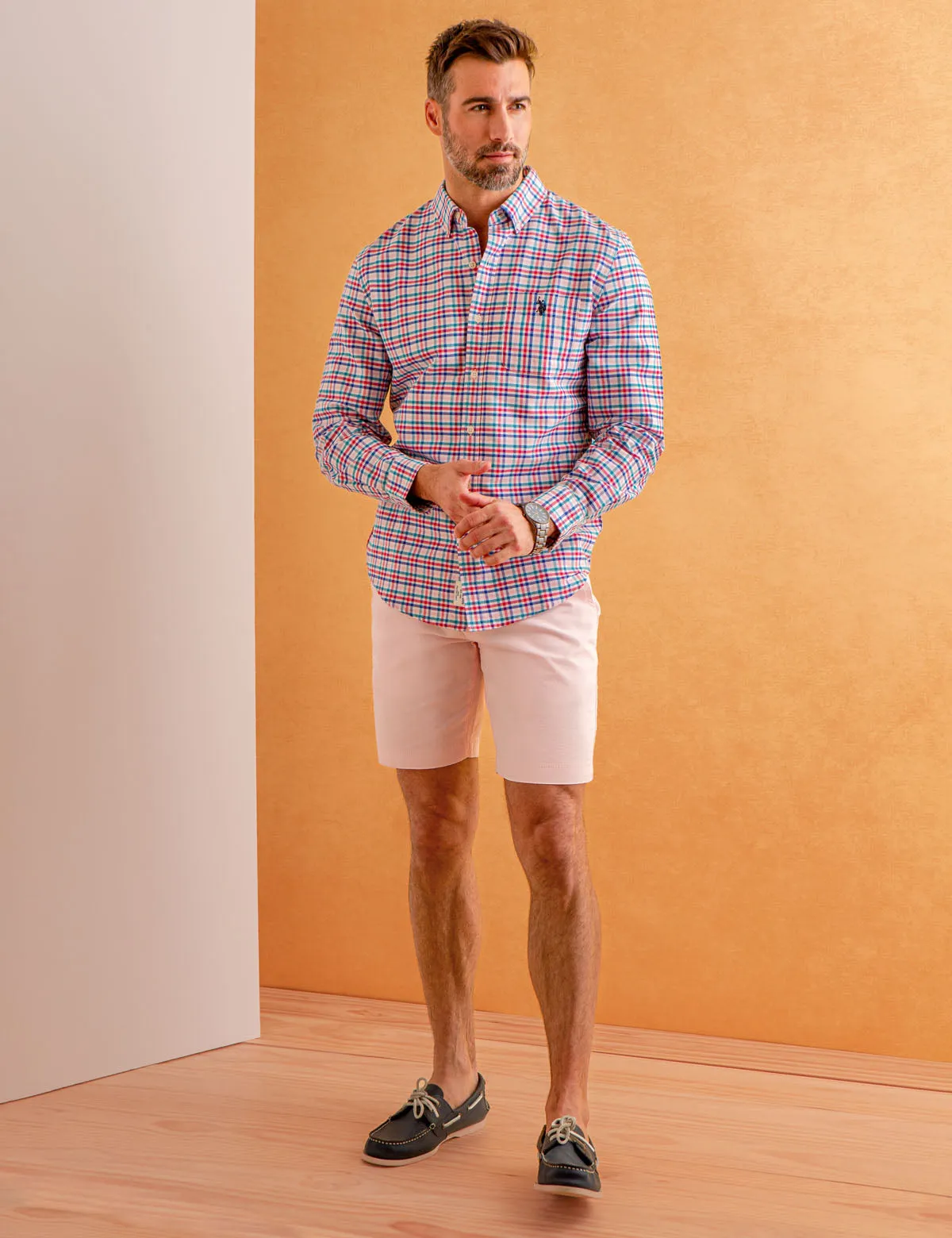 PLAID LONG SLEEVE OXFORD SHIRT sold by U.S. Polo Assn. product image thumbnail 4