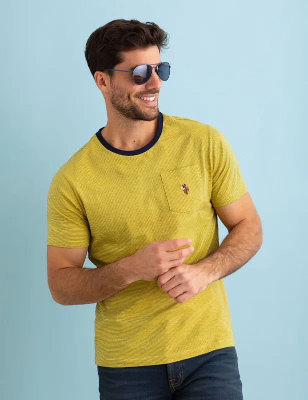 MINI STRIPE RINGER T-SHIRT WITH POCKET sold by U.S. Polo Assn.