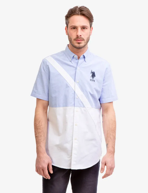 SHORT SLEEVE SASH COLORBLOCK OXFORD SHIRT sold by U.S. Polo Assn.