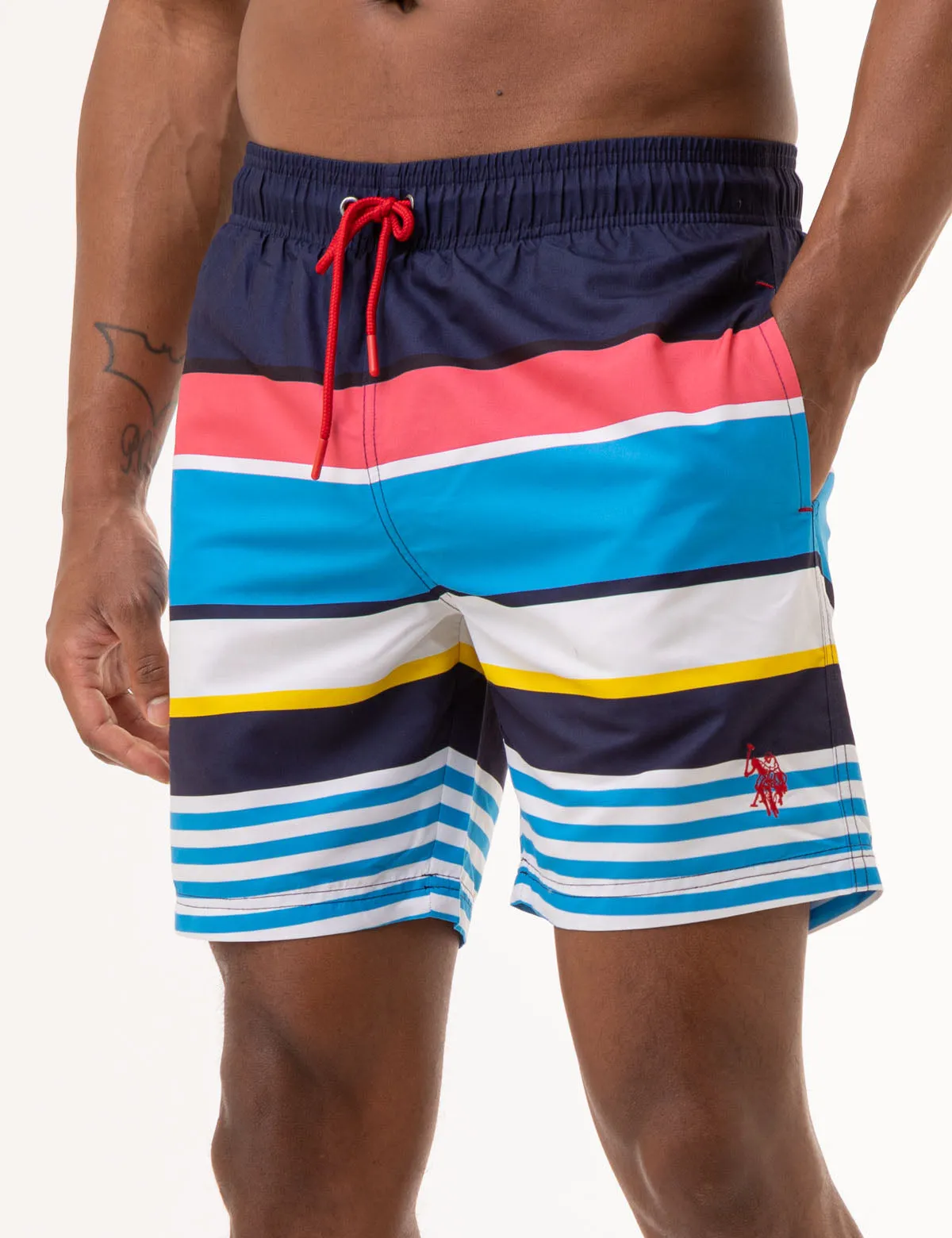 7 STRIPE SWIM TRUNKS sold by U.S. Polo Assn.