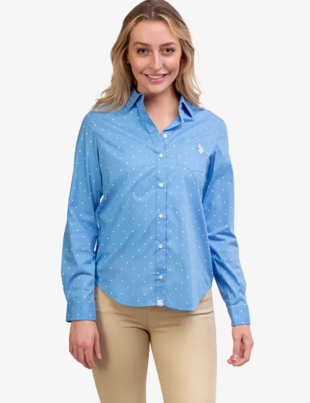 DOT POPLIN LONG SLEEVE SHIRT made by U.S. Polo Assn.