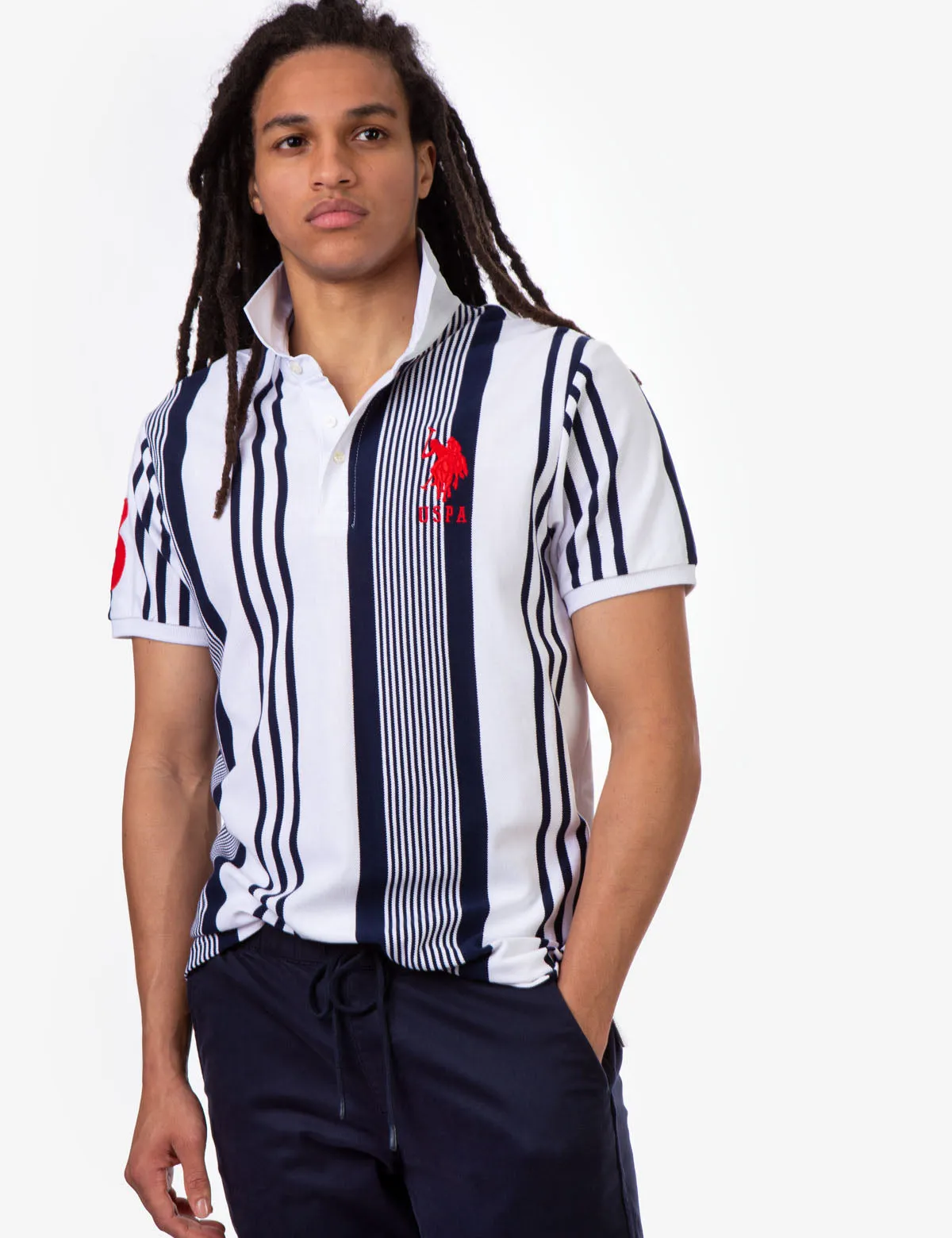 STRIPE PIQUE POLO SHIRT sold by U.S. Polo Assn.