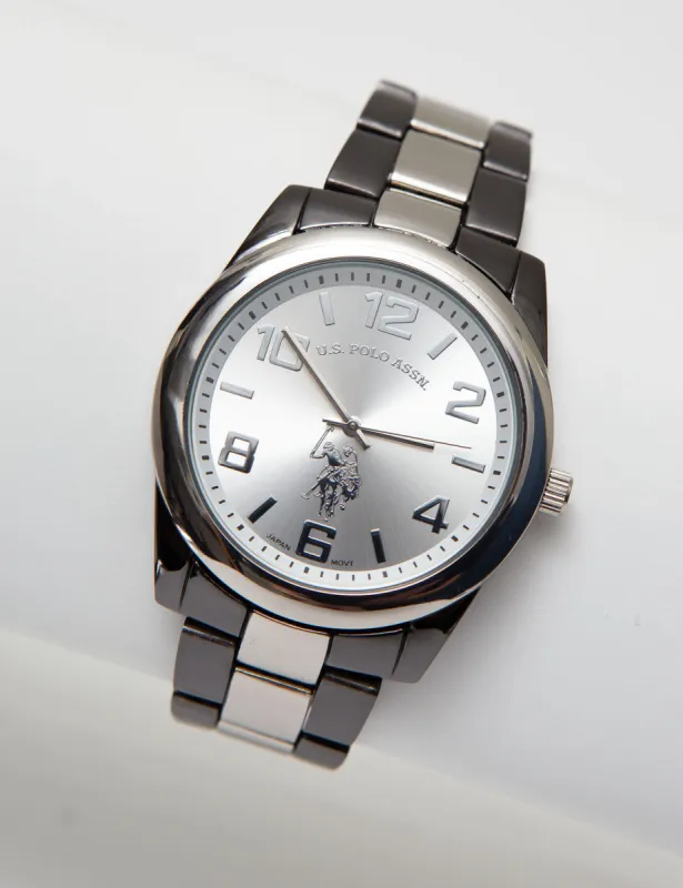 MEN'S TWO TONE GUNMETAL AND SILVERTONE WATCH sold by U.S. Polo Assn.