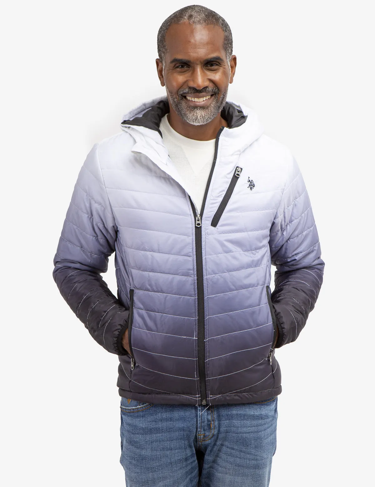 DIP DYE CHEVRON PUFFER JACKET sold by U.S. Polo Assn.
