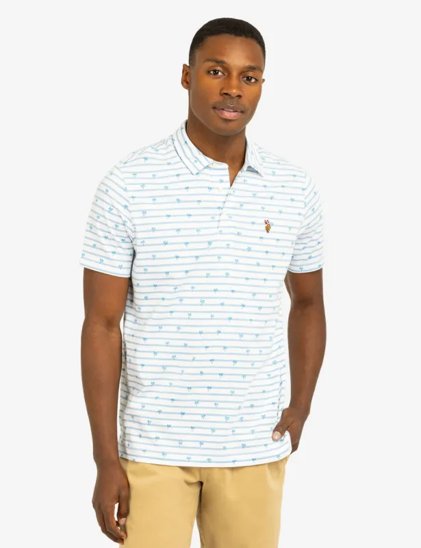 ALL OVER PALM PRINT JERSEY POLO SHIRT sold by U.S. Polo Assn.
