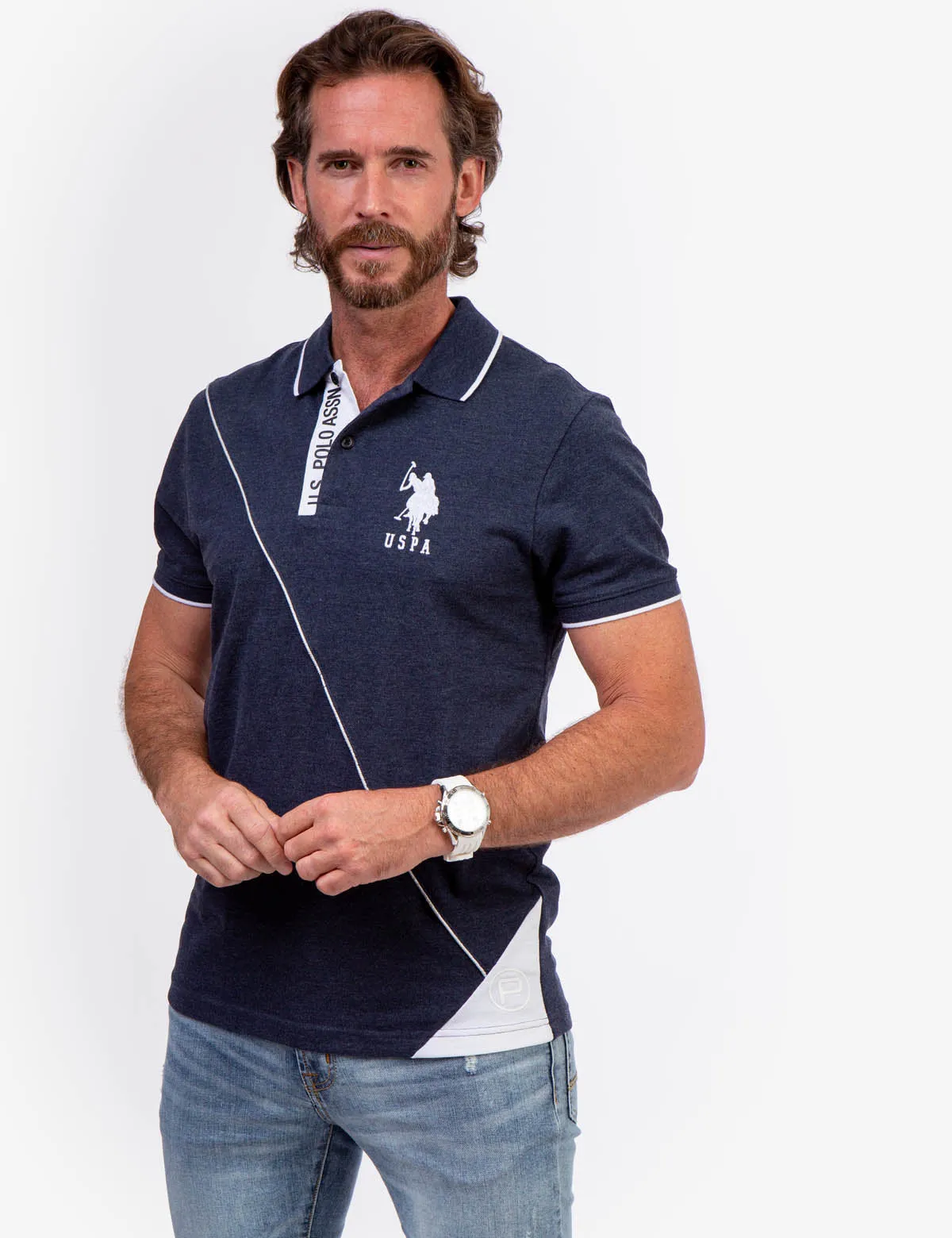 SLIM FIT COLORBLOCK PIQUE POLO SHIRT sold by U.S. Polo Assn. product image thumbnail 4