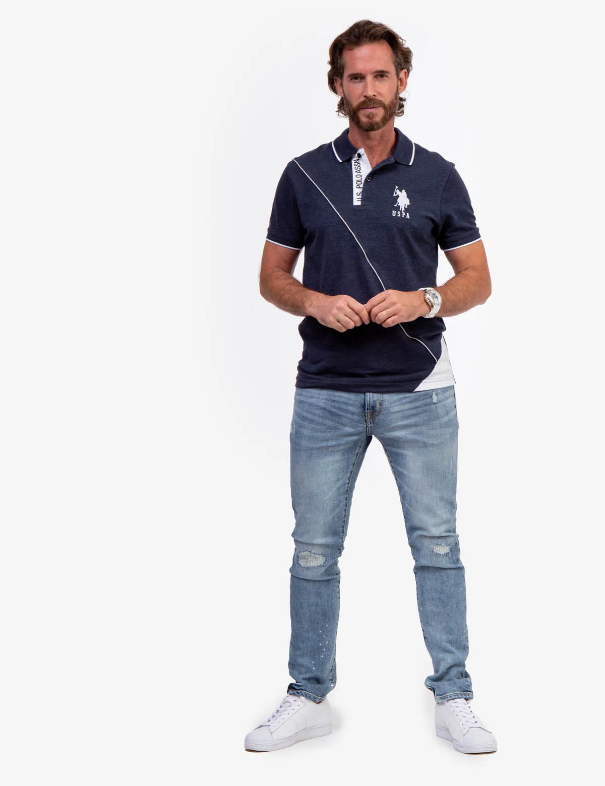 SLIM FIT COLORBLOCK PIQUE POLO SHIRT sold by U.S. Polo Assn. product image thumbnail 2