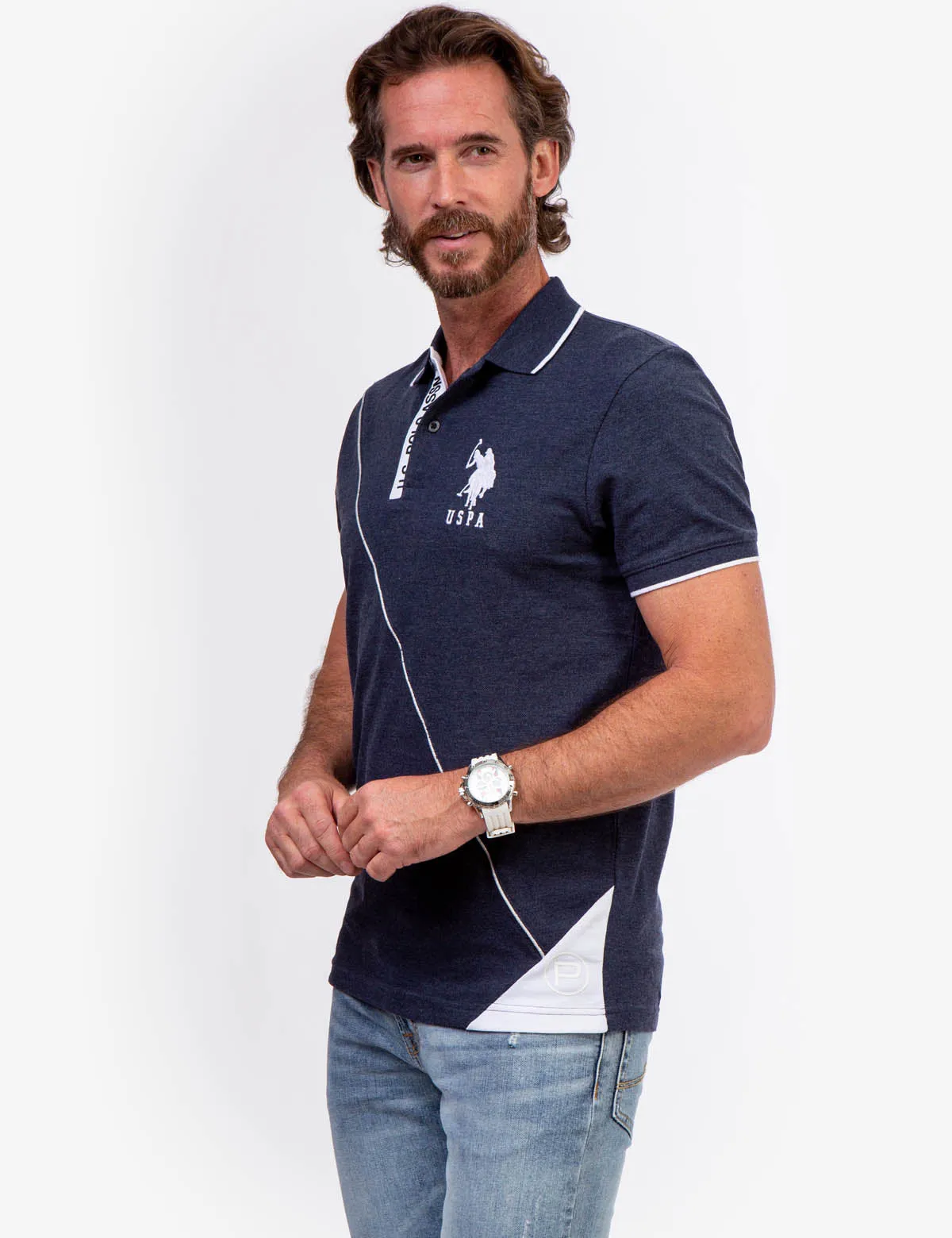 SLIM FIT COLORBLOCK PIQUE POLO SHIRT sold by U.S. Polo Assn. product image thumbnail 3