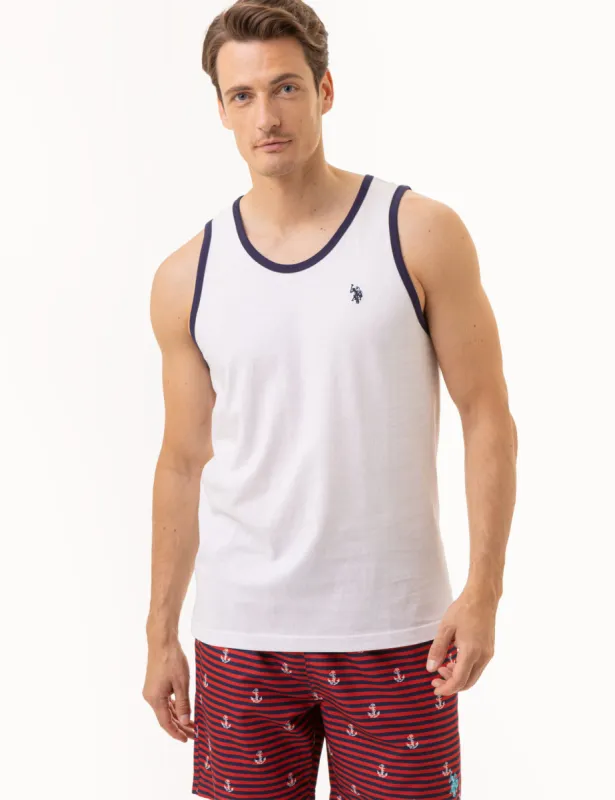 CONTRAST TRIM JERSEY MUSCLE TANK sold by U.S. Polo Assn.