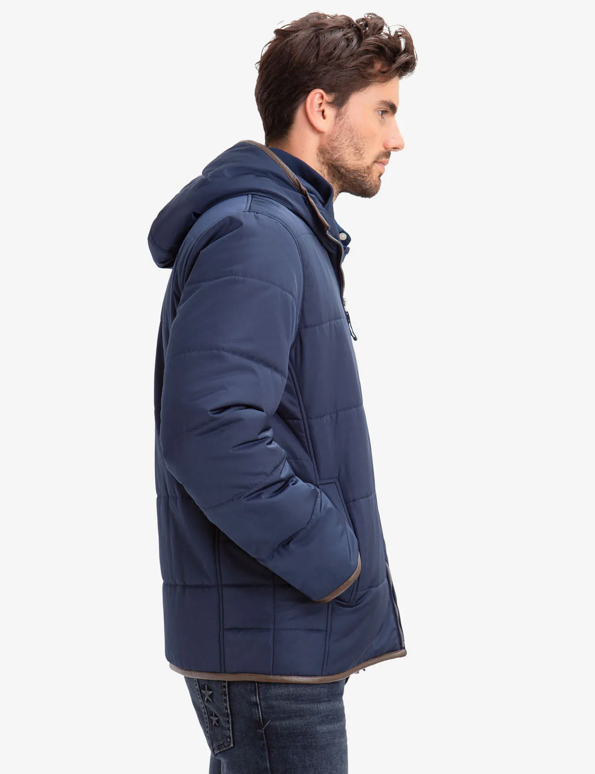 LEATHER TRIM FLEECE LINED PUFFER COAT sold by U.S. Polo Assn. product image thumbnail 3