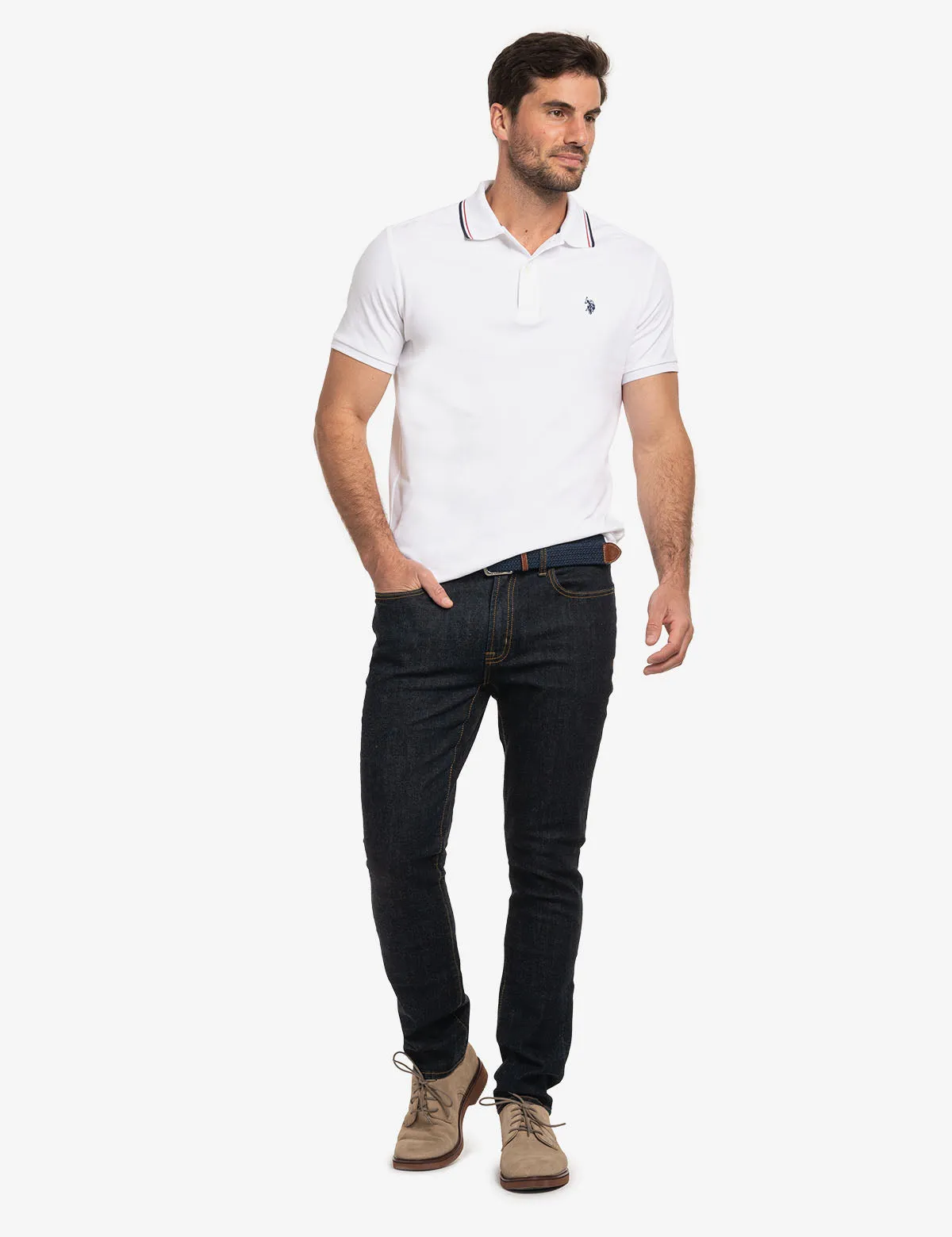 SLIM FIT TIPPED INTERLOCK POLO SHIRT sold by U.S. Polo Assn. product image thumbnail 3