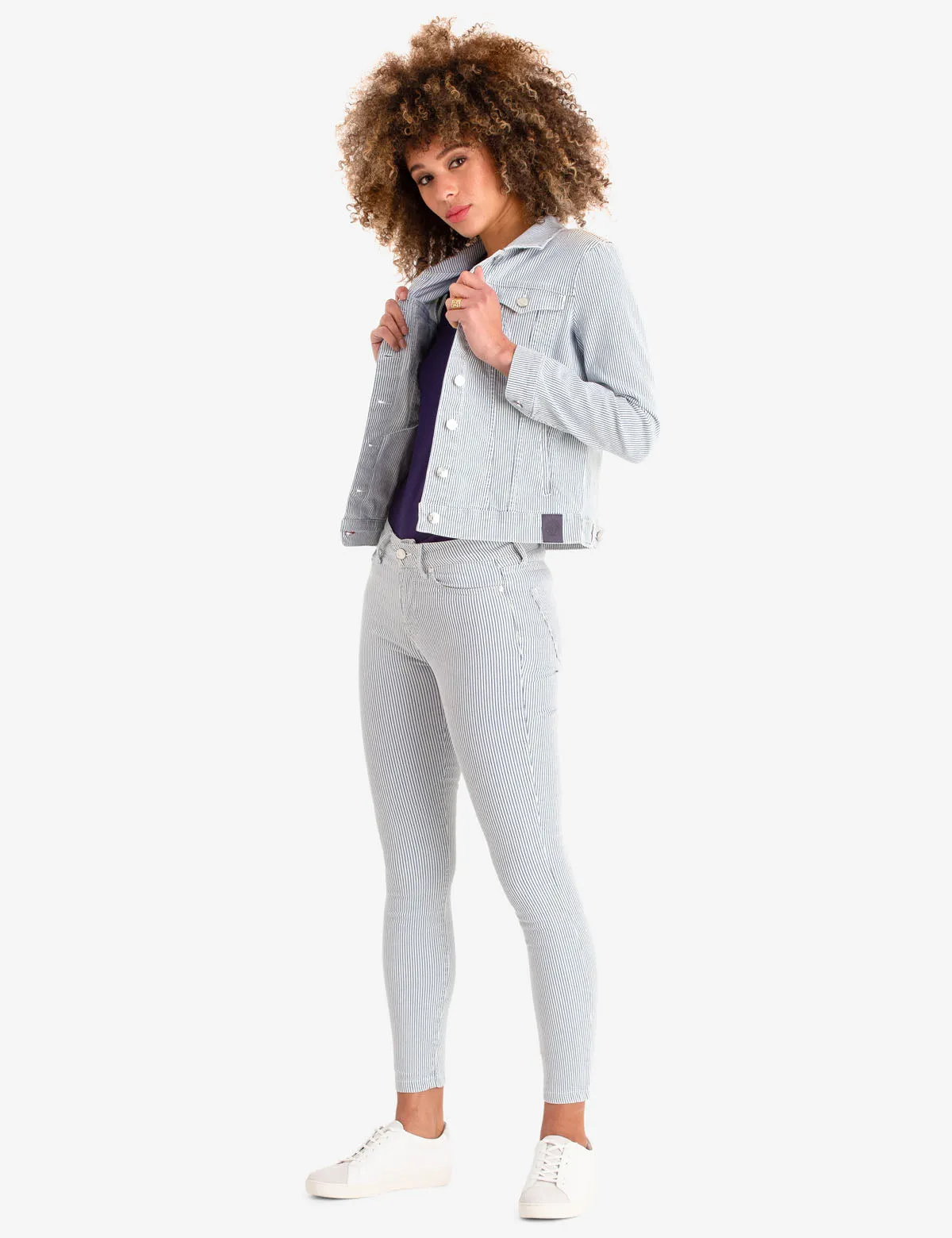 TUXEDO STRIPE MID RISE JEGGING sold by U.S. Polo Assn. product image thumbnail 2