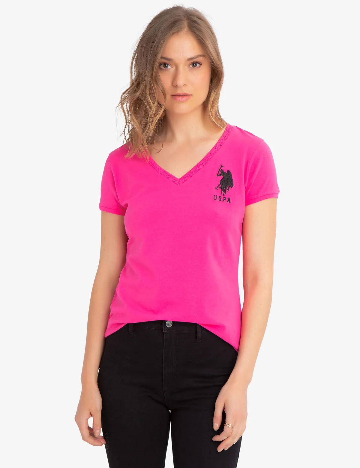 LACE NECKLINE T-SHIRT sold by U.S. Polo Assn.