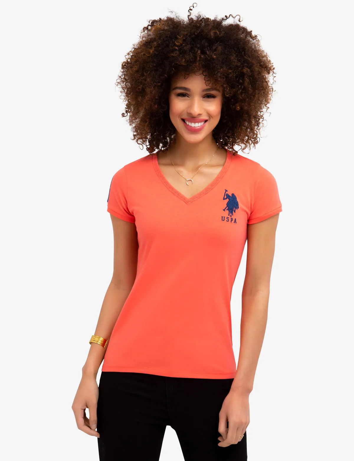 LACE NECKLINE T-SHIRT sold by U.S. Polo Assn. product image thumbnail 2