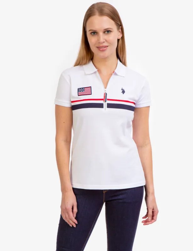 ZIP PLACKET FLAG POLO SHIRT sold by U.S. Polo Assn.
