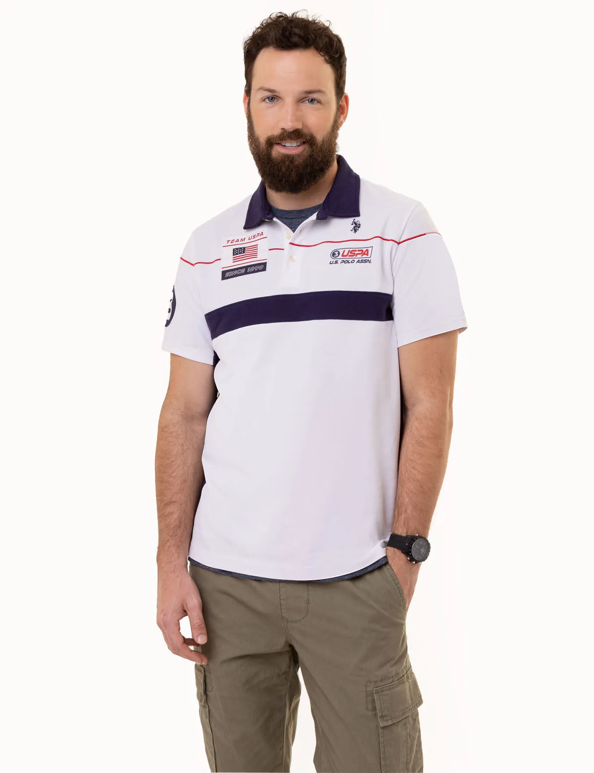 TEAM USPA GRAPHIC PIQUE POLO SHIRT sold by U.S. Polo Assn.