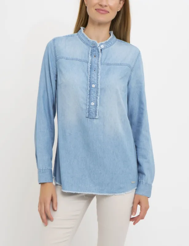 RUFFLE PLACKET POPOVER CHAMBRAY SHIRT sold by U.S. Polo Assn.
